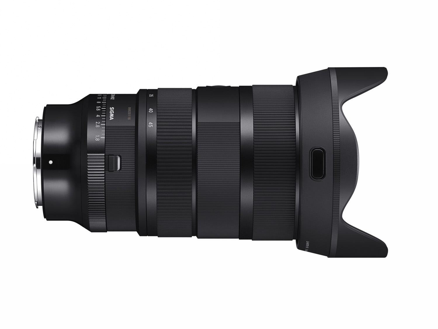 Product photo of the 28-45mm f/1.8 DG DN Art lens on white background